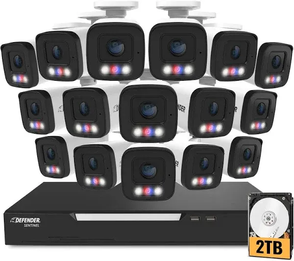 Defender Sentinel 4K UHD Wired 16-Channel PoE NVR Security System
