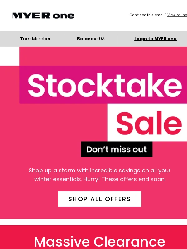 Myer - 50% off the original price of homewares plus up to 30% off selected beauty gift sets