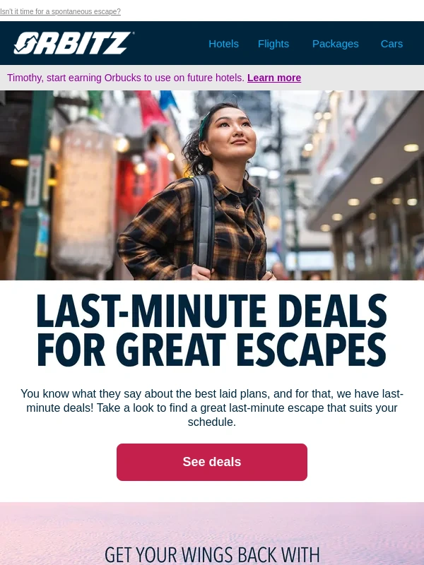 Orbitz - No plans,no problem with these last-minute deals!