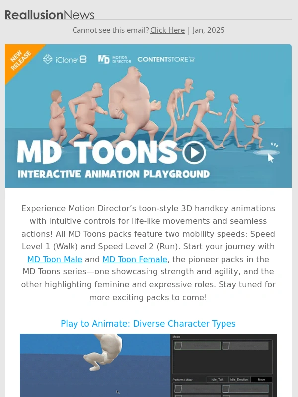 Reallusion - Explore the Interactive Animation Playground ?‍♀️?‍♂️?‍♂️ Seamlessly Handkey Toon Characters