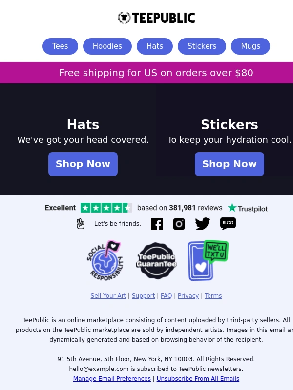 Teepublic - Refresh Your Summer Wardrobe ?
