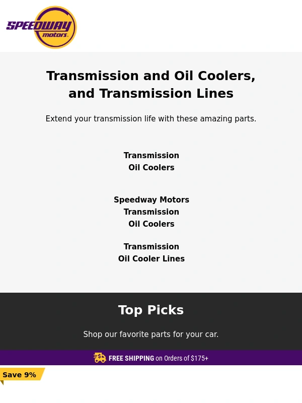 Speedway Motors - Flexible Transmission and Oil Coolers,and Transmission Lines