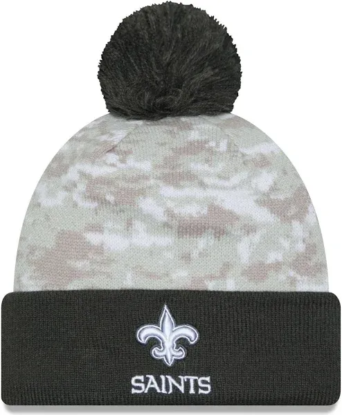 New Era Men's New Orleans Saints 2024 Salute To Service Pom Knit Hat