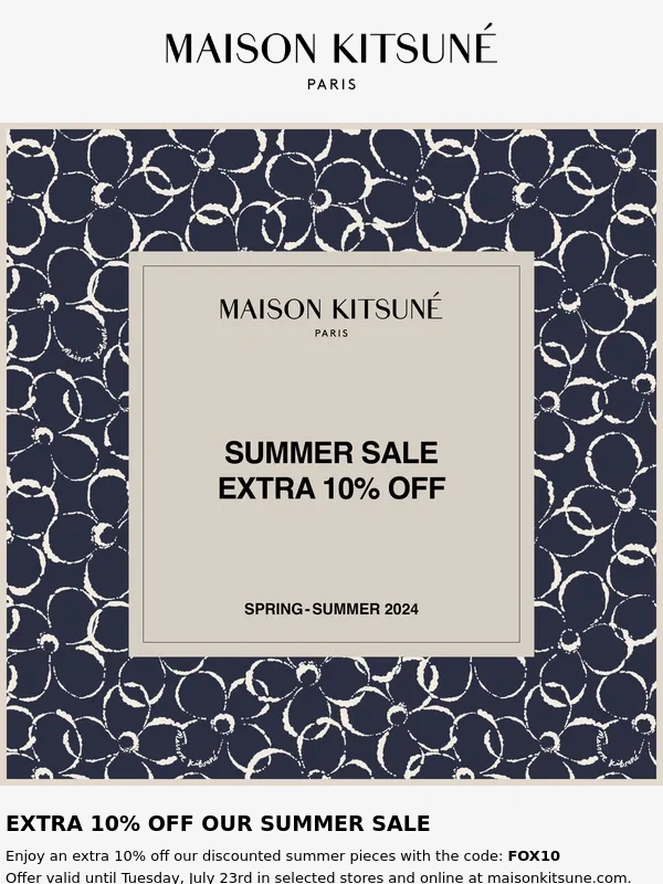Maison Kitsune - Extra 10% off our summer sale