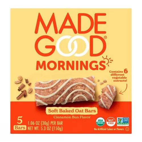 MadeGood Organic Cinnamon Bun Oat Bar