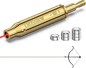 MidTen Crossbow Red Laser Bore Sight Crossbow Bow Archery Arrow Laser Boresighter Arrow Thread-On Crossbows Laser Sighting Tool with 2 Sets of Batteries