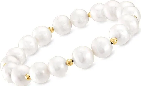 14kt Yellow Gold Cultured Pearl Stretch Bracelet