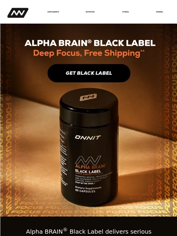 Onnit - Free Shipping on Alpha BRAIN Black Label