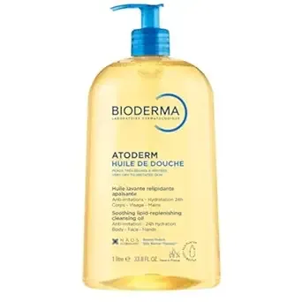 Bioderma Atoderm Shower Oil, Cleansing Oil For Face & Body, Nourishing Cleansing Oil For Dry to Atopic Sensitive Skin For Softer & Smooth Skin For Your Whole Family