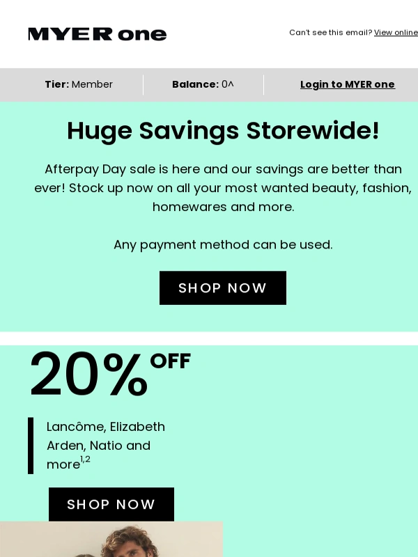 Myer - Shop 20% off Lancôme | 30% off men's fashion and shoes