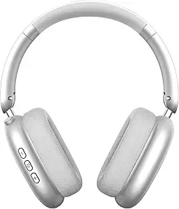 Wentronic Y01 Wireless Over Ear Headphones, Noise Canceling Bluetooth 5.3 Headphones with Microphones,Hi-Res Audio,48H Playtime,Foldable,Breathable Soft Earpads for iOS/Android/Samsung/PC-Silver