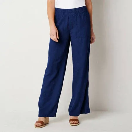 St. John's Bay Women's Loose Fit Wide Leg Trousers