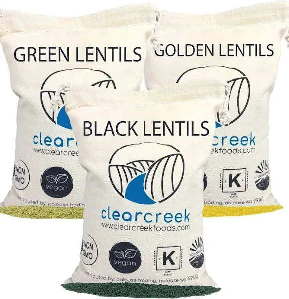 4 LBS Each Black, Gold, Green Lentil Pack