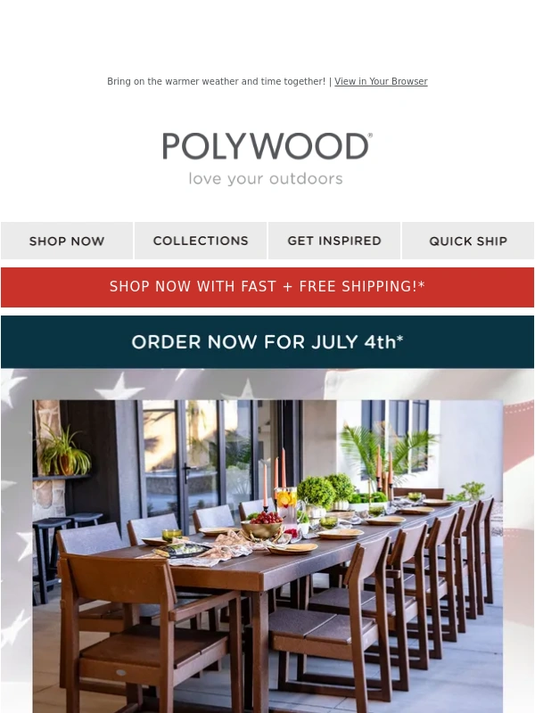 POLYWOOD - Order Now for July 4th Celebrations ?
