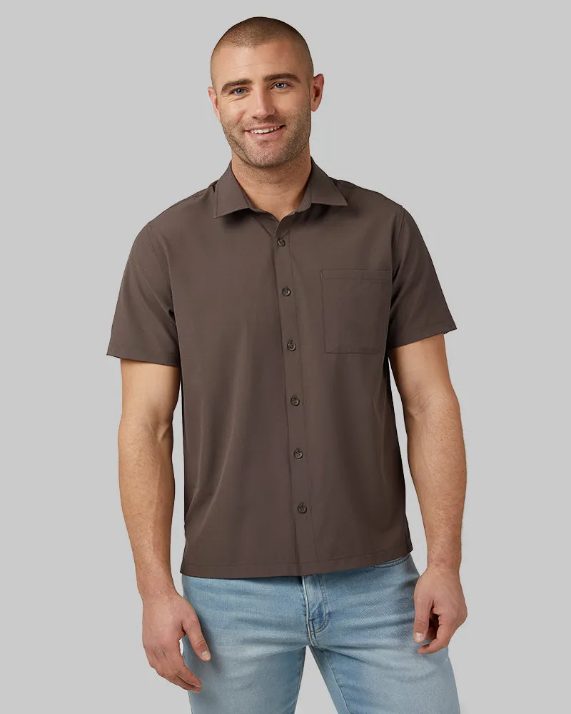 32 Degrees Men's Stretch Woven Short Sleeve Button-up Shirt (3 Colors)
