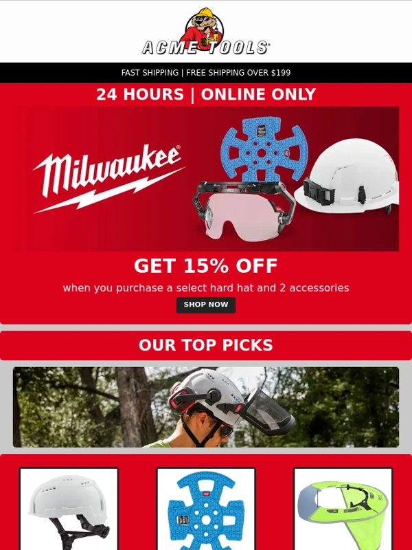 Acme Tools - Gear Up & Save 15% on Milwaukee Head Protection Bundles!