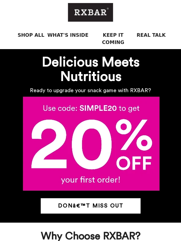 rxbar - Upgrade Your Snacks: 20% Off Inside ?✨