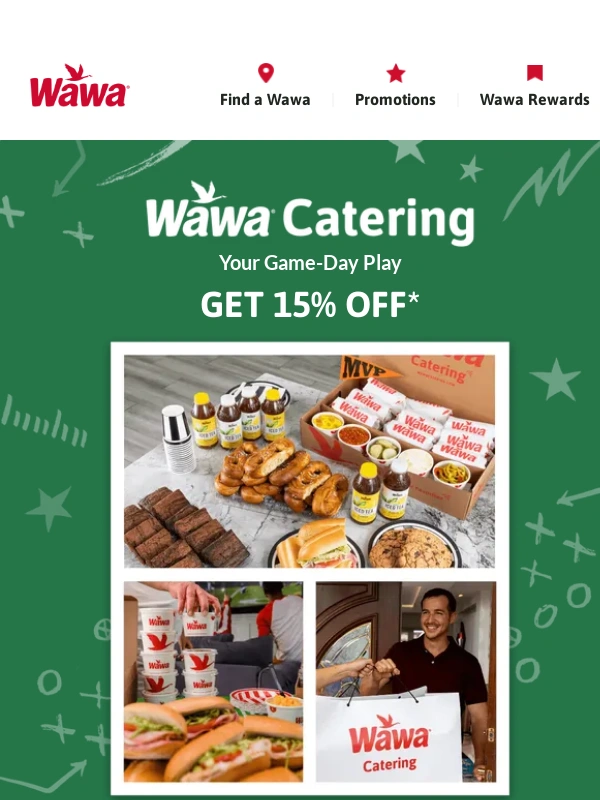 wawa - Score 15% off Wawa Catering for the BIG Game!?