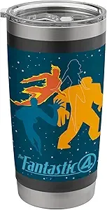 Marvel Studios The Fantastic Four: First Steps Team and Logo Stainless Steel Insulated Tumbler