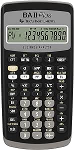 Texas Instruments BA II Plus Financial Calculator, Black Medium