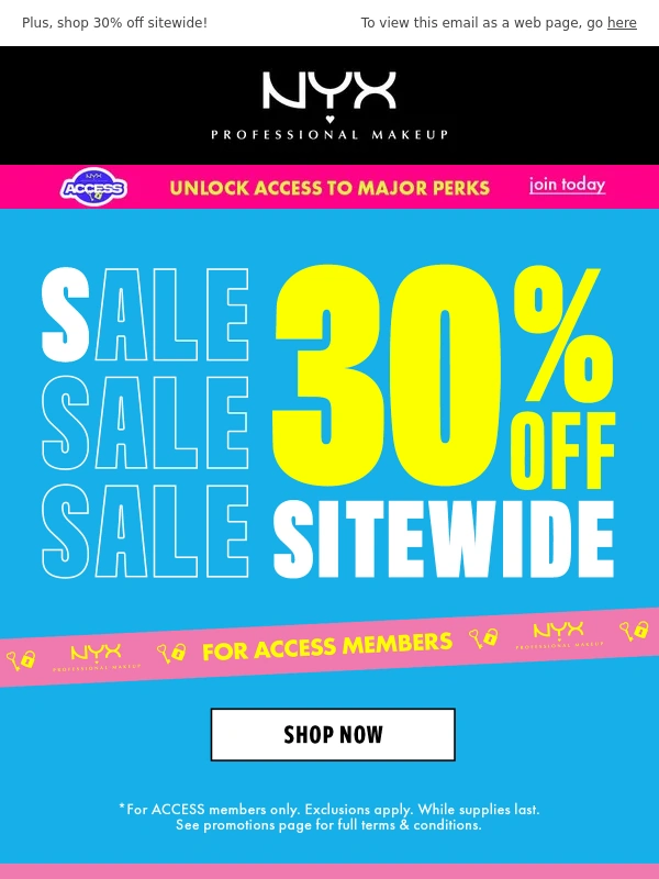 NYX Cosmetics - 30% OFF & EXCLUSIVE SWEEPS ?