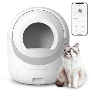 Self Cleaning Cat Litter Box, Automatic Cat Litter Box with APP Control Odor Removal Safety Protection for Multiple Cats, with Garbage Bags