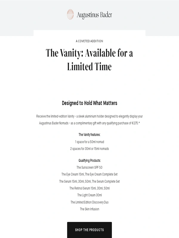 Augustinus Bader - Final Days to Receive The Vanity