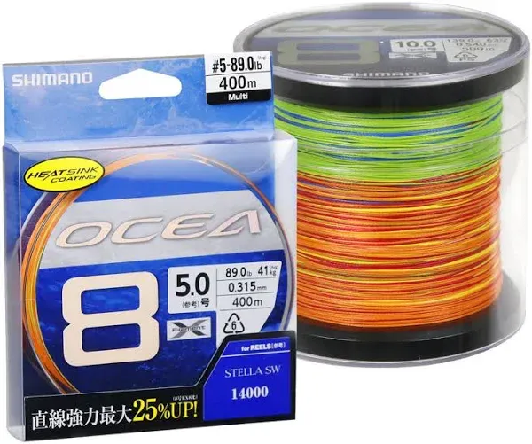 shimano Ocea 8 2019 Multi Coloured Braided Fishing Line