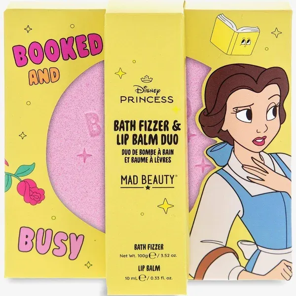 Mad Beauty Disney Princess Belle Bath Fizzer and Lip Balm Set