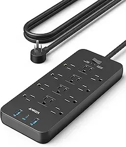 Anker Surge Protector Power Strip (2100J), 12 Outlets with 1 USB-C/2 USB-A Ports $23.99 at Amazon