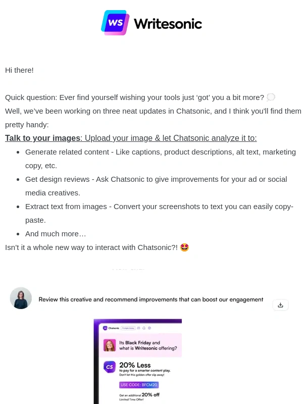 Writesonic - Chatsonic upgrade: Talk to your images & docs…