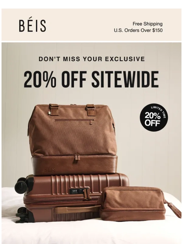 Beis Travel - Don't miss your 20% off exclusive