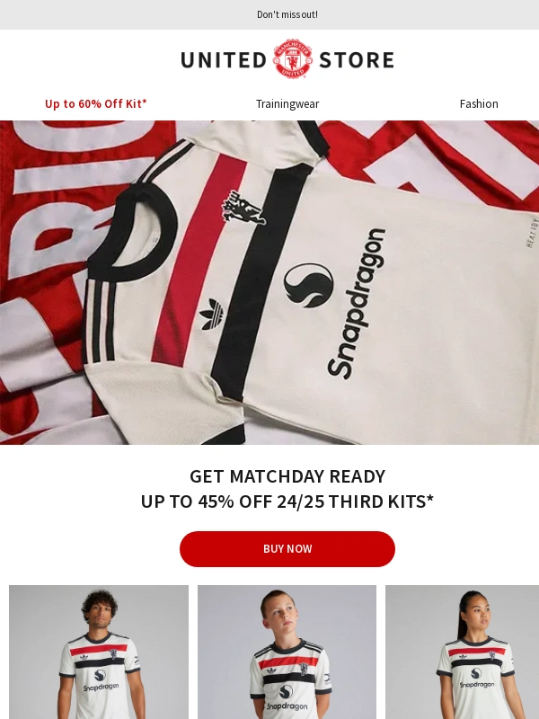 Manutd - Show Your Colours - Third Kits Up to 45% OFF ?⚪⚫