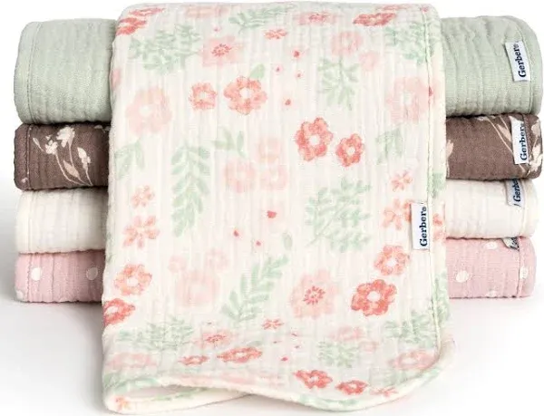 Gerber Baby Girls' Muslin Burp Cloths