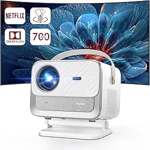 YABER - V12 Projector, 800 ANSI 1080P, WiFi6, Bluetooth 5.2, 20W Speakers, Auto Focus & Keystone