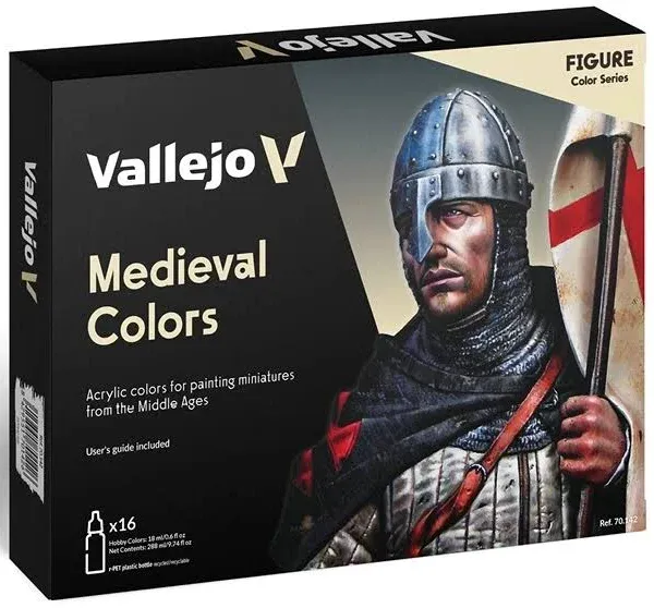 16ct Vallejo Model Color Set Medieval 16 Paints