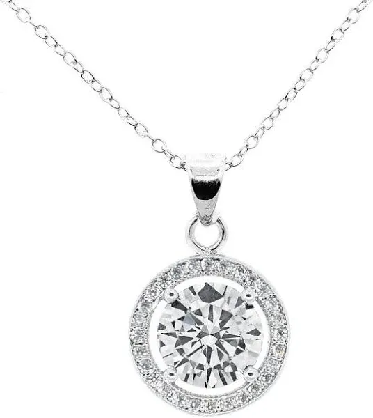 Cate & Chloe Blake 18K White Gold Plated Pendant Necklace