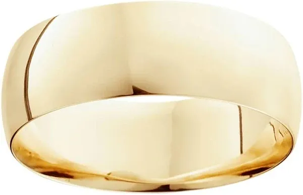 Pompeii3 Dome High Polished Wedding Band White Gold Men's