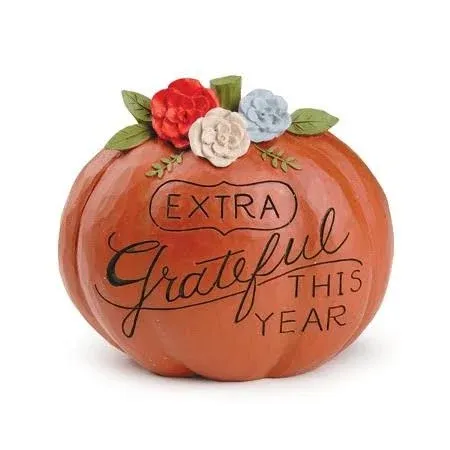 Blossom Bucket Extra Grateful Pumpkin Figurine