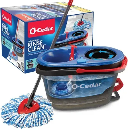 O-cedar EasyWring RinseClean Microfiber Spin Mop & Bucket Floor Cleaning System