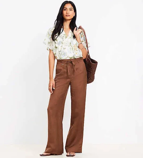 Loft Women's Linen Blend Straight Pants