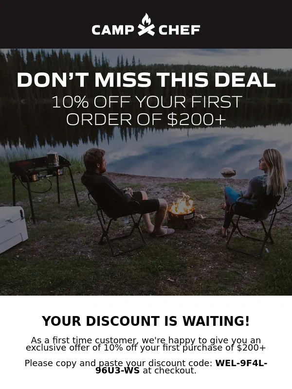 Camp Chef - Your Discount is Waiting ⏲️