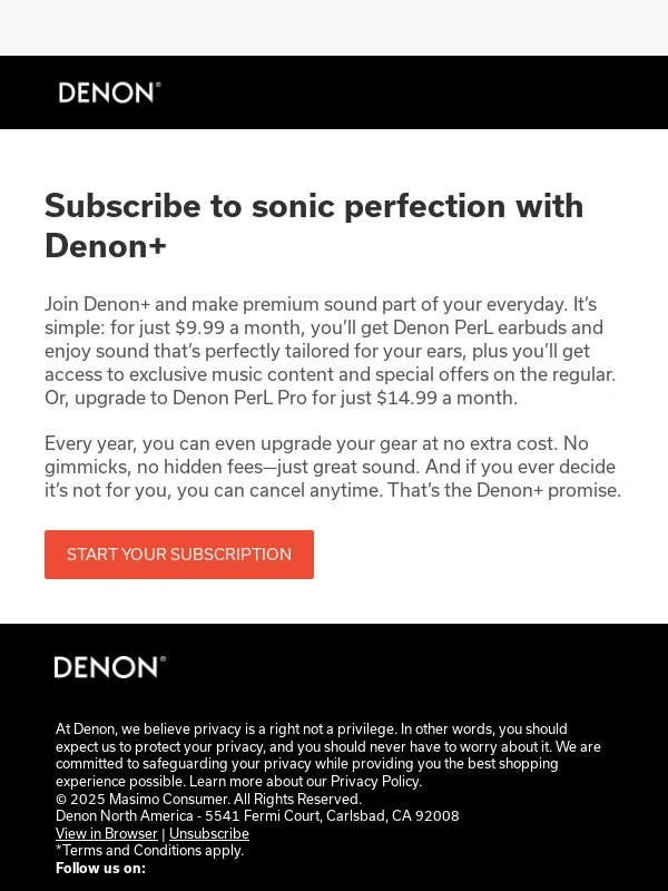 Denon - Meet Denon+,your monthly ticket to audio excellence on repeat ?