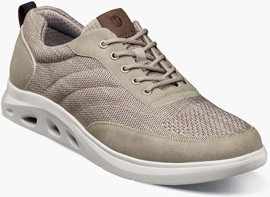 Nunn Bush Shoes Ponte Knit Moc Toe Sneaker Taupe Multi Size 8.5