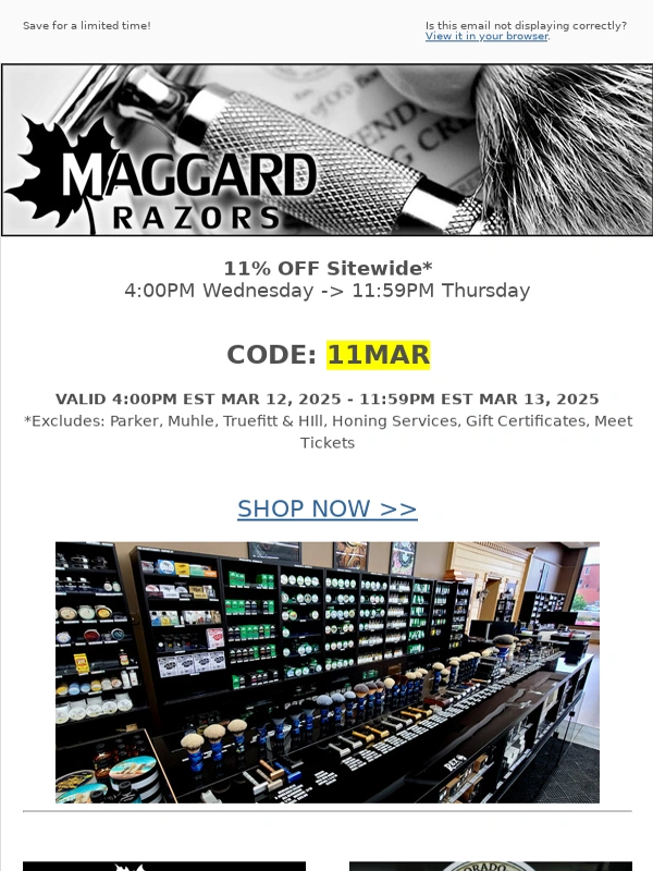 Maggard Razors - 32 Hour Sale @ Maggard Razors - 11% OFF