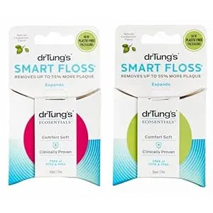 drTung's Smart Floss, 30 yds, Natural Cardamom Flavor, Colors May Vary, 2 Count
