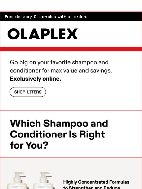 Olaplex - Upgrade to litres for $127 each ($176 value.) Exclusively online
