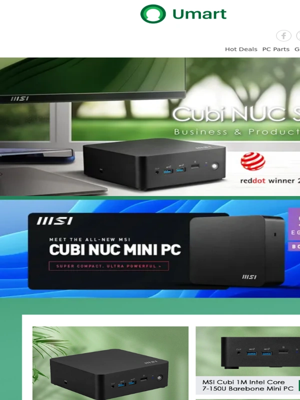 Umart - Limited-Time Deal: $50 e-Gift Card with MSI Cubi NUC Purchase
