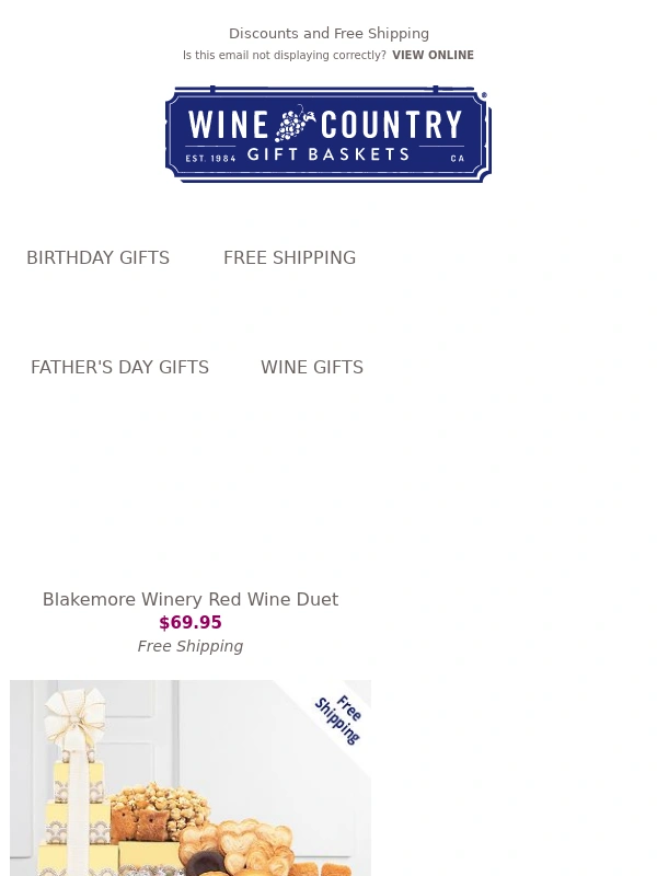 Wine Country Gift Baskets - Save on Cakebread cabernet,Italian baskets,fruit gifts & more!