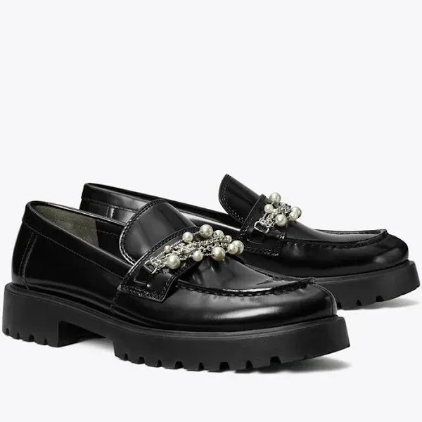Tory Burch Women's Embellished Lug Leather Loafers